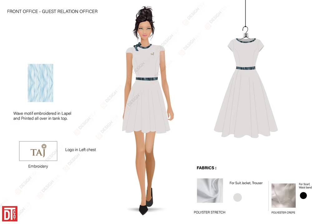 Designtex front office guest relation officer uniform dress design for women